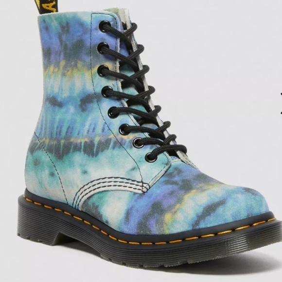 Dr‎ Martens boots 1460 Pascal Tie Dye Blue Pattern Boot size 6 moto boho - Picture 7 of 8